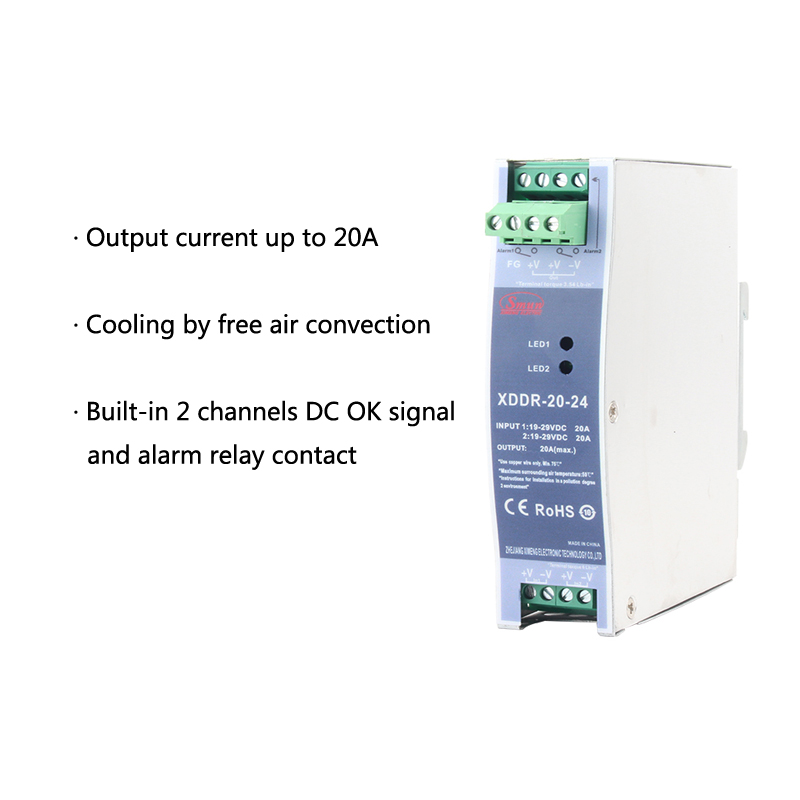 Module de redondance de Type Rail Din XDDR-20/DRDN-20 20A, 12V/24V/48V, prise en charge du système de redondance 1 + 1 et N + 1
