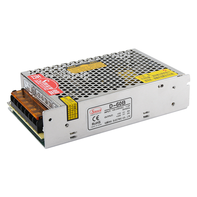 Alimentation à découpage à double sortie D-60B 5V6A 24V2A 60W 