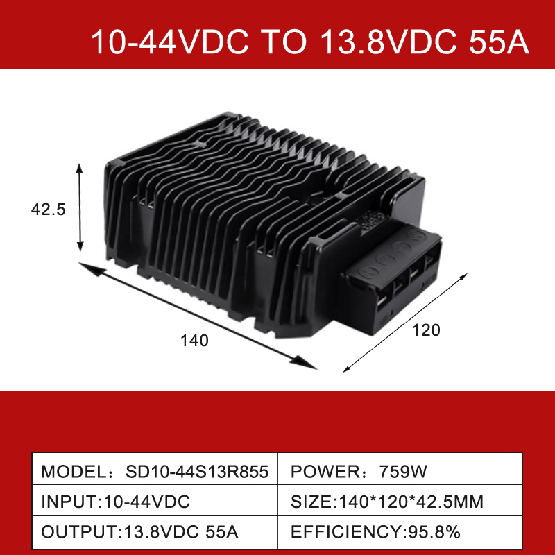 Convertisseur de puissance DC-DC Boost Buck, entrée 8-40V, sortie 13.8V 3A-55A
