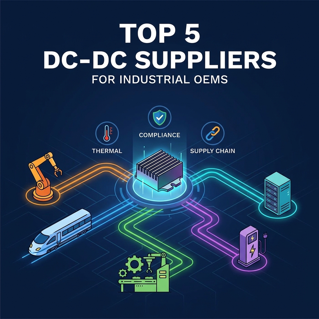 Top 5 des fournisseurs de convertisseurs DC-DC pour les applications industrielles OEM